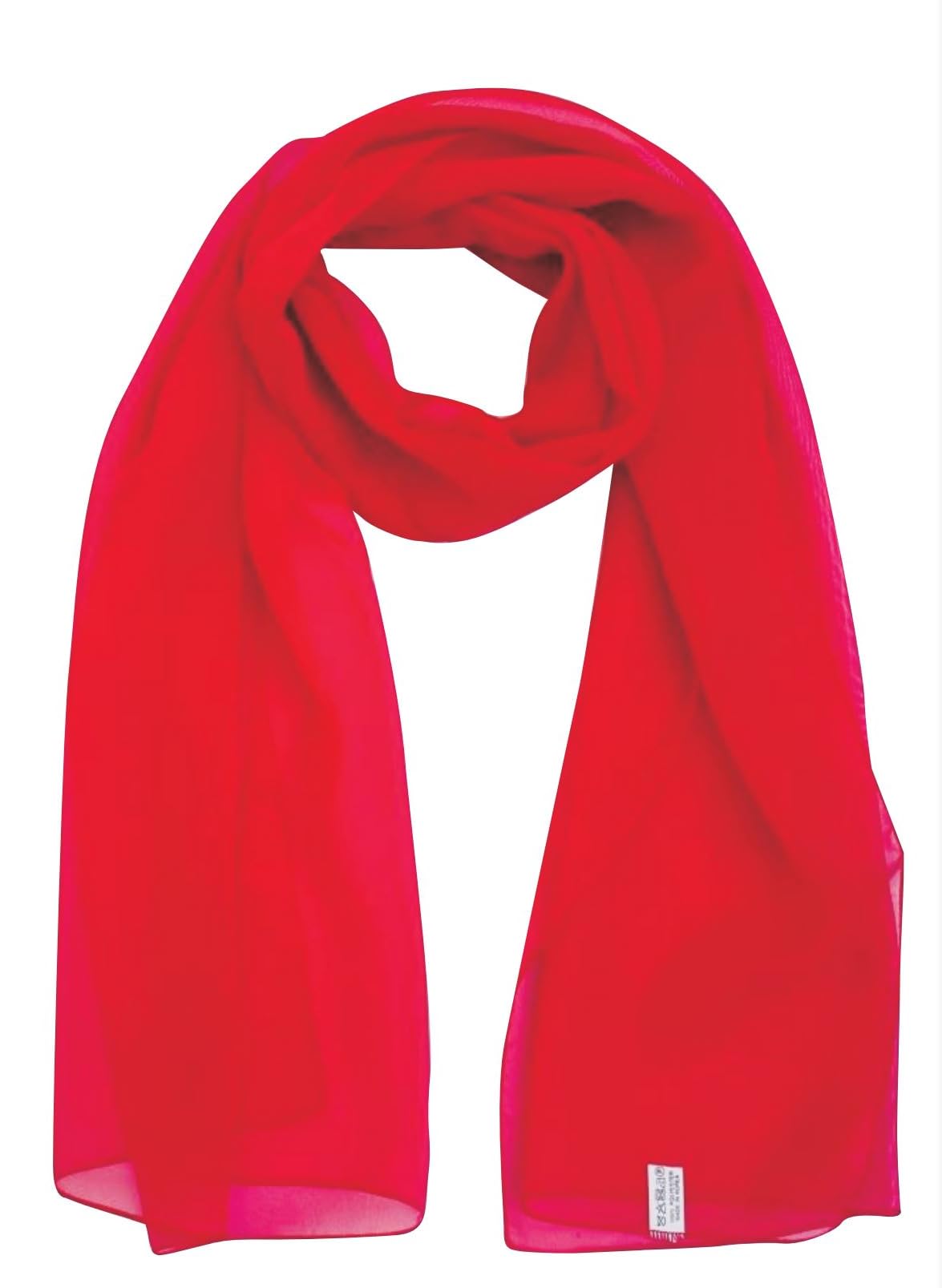 Lapeach Fashions Women's Red Plain Chiffon Scarf Lovely Soft Feel Wrap Stole Shawl Neck Tie Scarf Gorgeous Colours (Red)