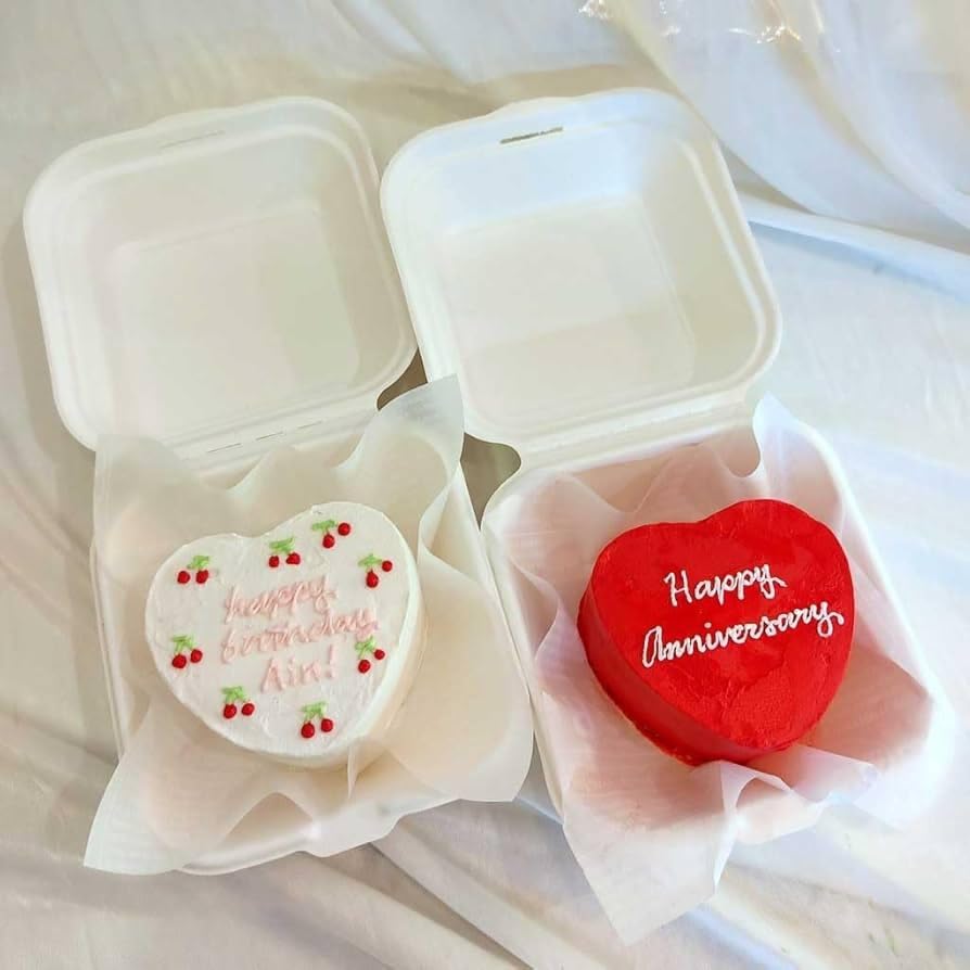 Image of Royals Silicone Cake Bento Mould for Baking Cake Pan Set Non-Stick Baking Mold Silicone Baking Tins Air Fryer Small Cake Tins for Baking Layer Cake Cheesecake (Heart)