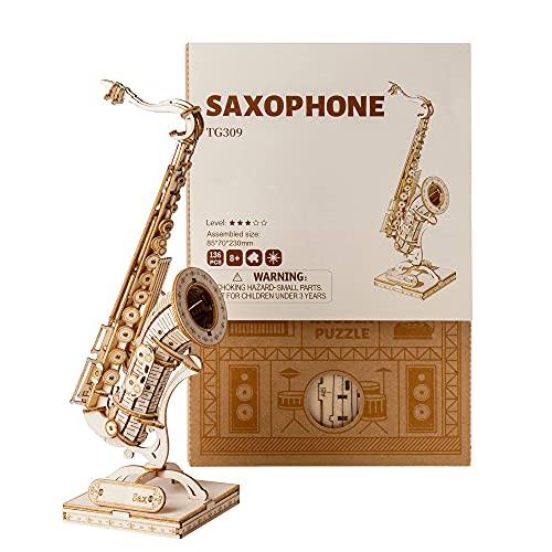 Rowood Saxphone 3D Puzzles For Adults， Diy Wooden Toy Craft Kit, Saxophone(136Pcs) #TOP5