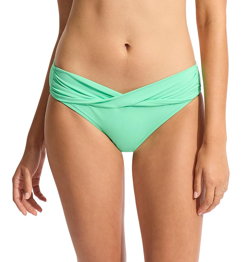 Seafolly Women's Twist Band Hipster Full Coverage Bikini Bottom Swimsuit