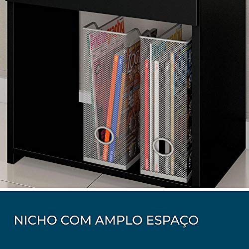 Mesa Escrivaninha Office 2 Gavetas Preto Notável Móveis