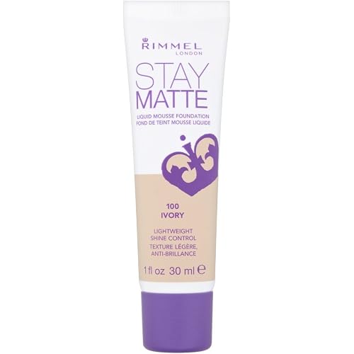 Rimmel London Stay Matte Liquid Mousse - 091 Light Ivory - Foundation, Lightweight, Shine Control, Oil-Free, 1oz