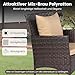 COSTWAY Rattan Gartenmöbel Set, Balkonmöbel Kleiner Balkon, Balkon Möbel mit 2 Sessel, Glastisch und Kissen, Gartenlounge 2 Personen, Sitzgruppe für Garten, Veranda, Poolbereich (Mix Braun+Beige)