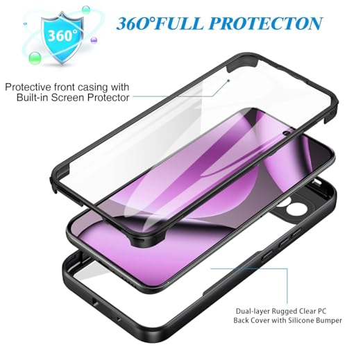 YUXING Funda Protectora 360 para Google Pixel 10A, con Protector de Pantalla Integrado, Resistente a Golpes y arañazos, Cubierta Trasera Transparente-Purple - imagen 2