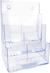 Organizador Triplo Vertical Maxcril – Ps rigido, 3 Compartimentos, para Mesa, Escritório ou Home Office