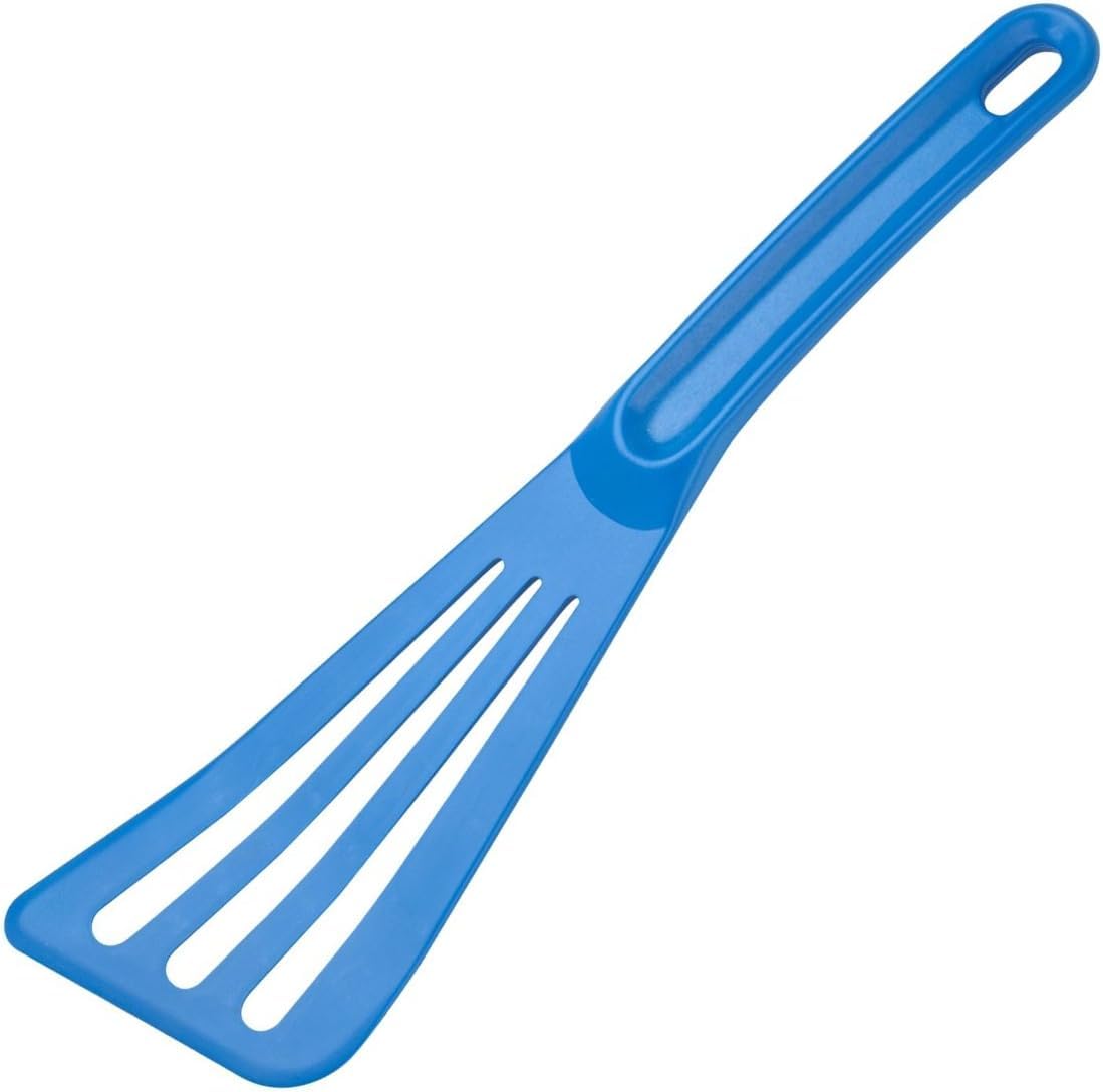 Mercer Culinary Hell's Tools Hi-Heat Slotted Spatula, 12 Inch x 3.5 Inch, Blue (Pack of 5)