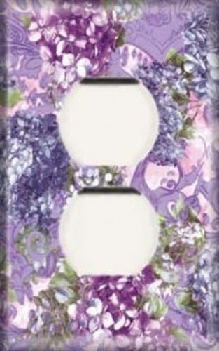 Purple Bluebonnet Decorative Outlet Cover - Single Duplex Receptacle Wall Plate