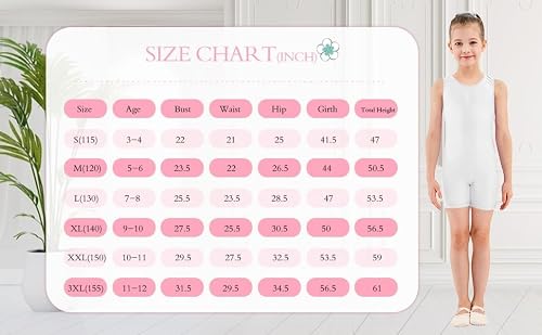 speerise High Stretch Gymnastics Leotards for Girls with Hair Scrunchie, Unitard Kids Short Tank Biketard Dance Costumes Gymnastics Outfit Ballet - Thumbnail 6