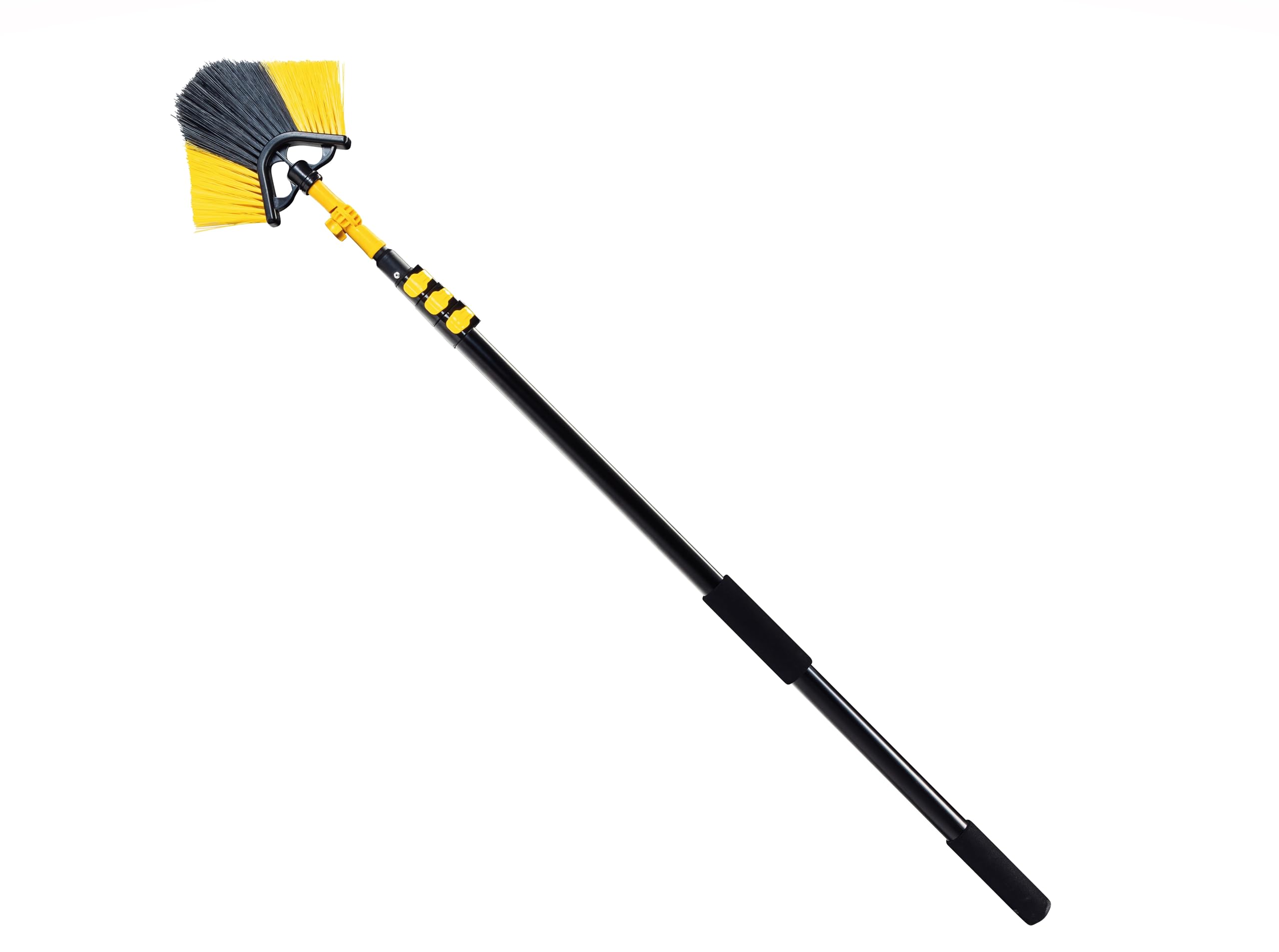 Neustanlo | Dreiecksbesen inkl. Teleskopstange 400 cm mit intuitiven Schnellspannsystem und ergonomischen Handgriffen | ideal zur Pflege von Haus und Garten