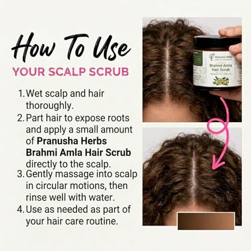 Image of Hair & Scalp Scrub for Dandruff & Build-Up | Anti-Dandruff Exfoliator | Brahmi Amla Pink Himalayan Salt Moringa | Sulfate & Paraben Free