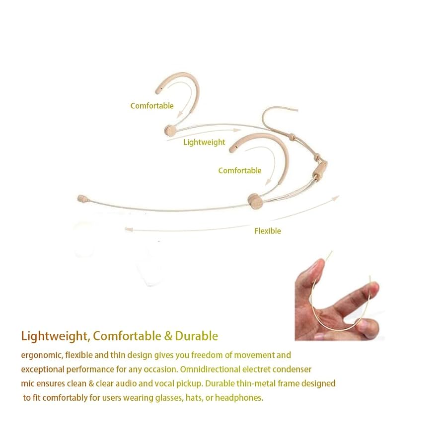 Amazon.co.jp: ベージュヘッドセットマイクロホン、無指向性