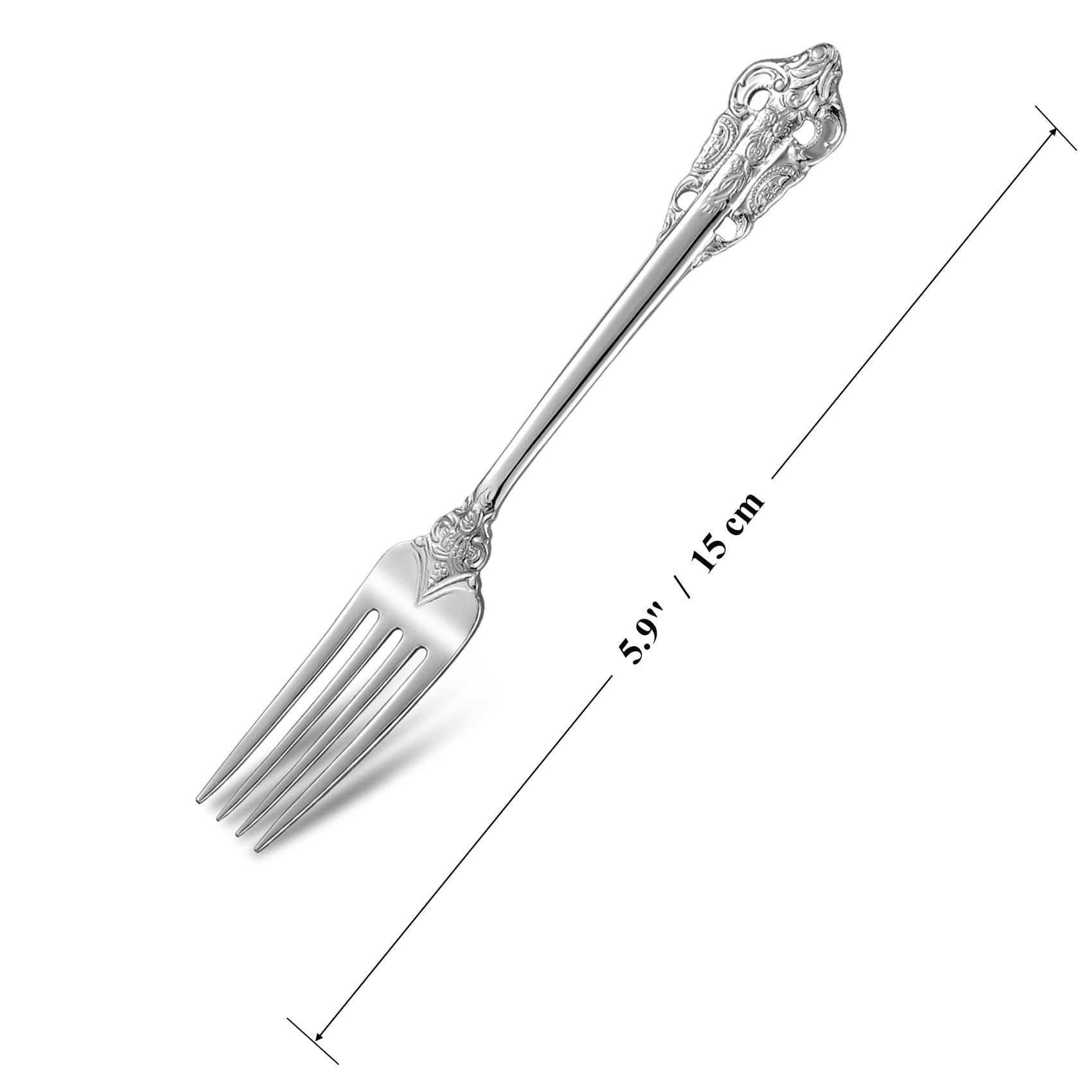 KEAWELL Luxury 4-Piece 5.9-Inch 18/10 Appetizer Forks (Silver)