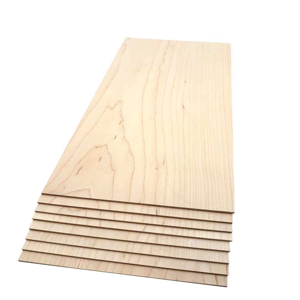 Maple Hardwood Planks - 8-Pack Hard Maple Wood for Unfinished Wood Crafts - 1/8’’ (3mm) 100% Pure Hardwood - Laser Engraving Blanks - Maple Wood Blanks for Crafts and Gifts