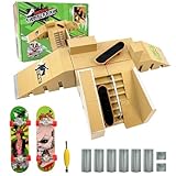 Morofme Finger Skateboard Rampe Zubehor Set, 5-in-1 Finger Skateboard Park mit Metall Fingerskateboard,DIY Montagen Fingerboard Rampe fur Fingersportarten Spielzeug Sporttrainings Geschenk
