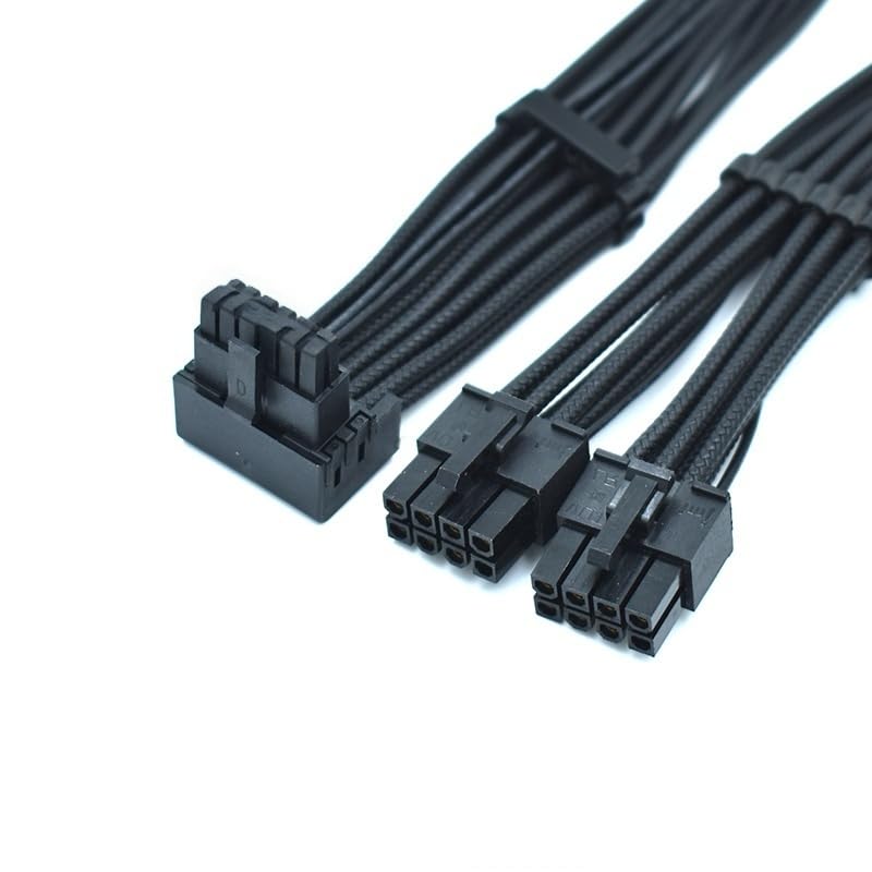 PSU 2 * 8Pin to 12V 16Pin PCIE 5.0 ATX3.0 600W Modular Power Cable, Suitable for P750GM P850GM P1000GM, Suitable for RTX40 Series (0.6m 16P Down Bend)