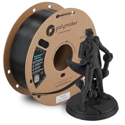Image of Polymaker ABS Pro 3D Printer Filament 1.75mm, Galaxy Black 1kg Engineering Grade ABS with High Heat Resistance, Durable, Tough, for Functional Parts, Printer Components & Prototypes