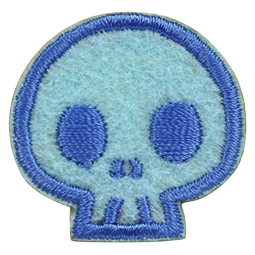 サンヒット ワッペン ドクロ ブルー ABS2-56