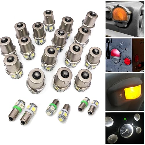 Federal Military Part- Interior and Exterior Vehicle Lights, 22 LED Bulb Replacement Kit, 24V Compatible with Humvee M998 H1 US MILITARY, Front Lights, Rear Stop Turn Signals, Side Marker, Dash