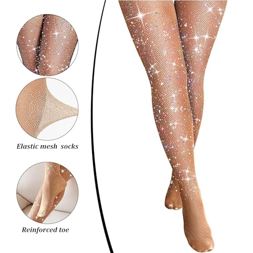 Sparkly Tights, Fishnet Stockings For Women, Black Fishnets, Glitter Fish Nets Leggings, Sexy Mesh Glow In The Dark Tights, One Size Fit All4