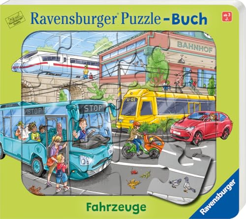 Ravensburger Puzzle-Buch: Fahrzeuge - Kinderbuch ab 3 Jahren, Puzzle mit 12...
