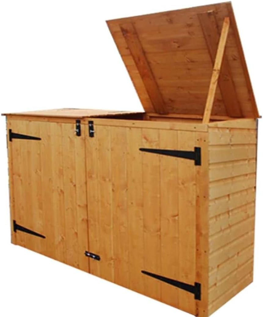 Prugist YardWorks Double Garbage Can Storage Shed Patio, Lawn & Garden