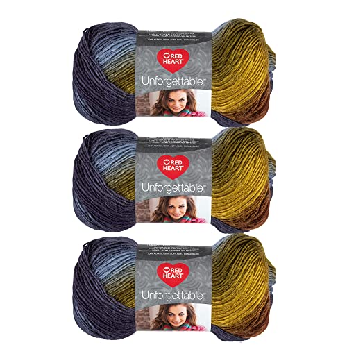 Image of Red Heart Boutique Unforgettable Woodlands Yarn - 3 Pack of 100g /3.5oz - Acrylic - 4 Medium (Worsted) - 270 Yards - Knitting /Crochet