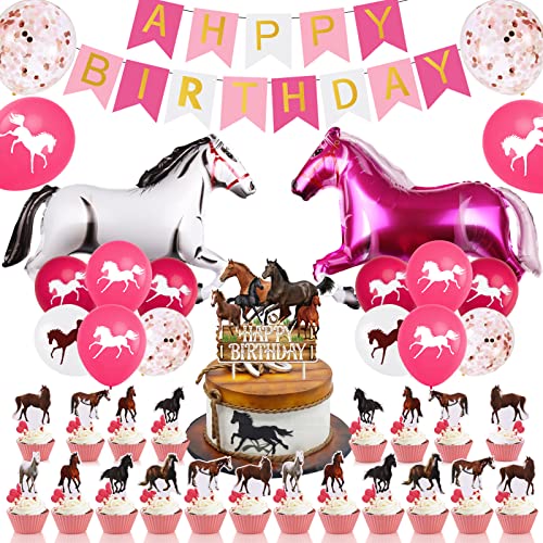 Pferde Geburtstagsdeko Set - 41 Teile Western Party Geschirr