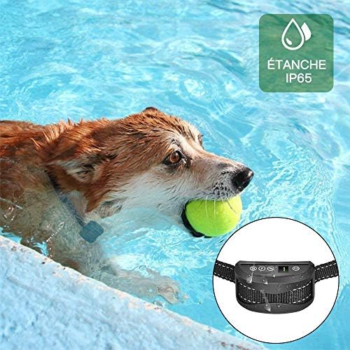 Collier Anti-aboiement Chien - 3 Modes Choc Électrique/Vibration/Sensibilité Aide au Dressage Inoffensif Automatique IP65 Batterie Rechargeable Sangle Reflechissant Réglable pour Petit Gros Chien