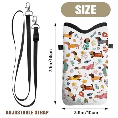 Image of Cell Phone Sleeve Pouch with Adjustable Strap - Weiner Dog