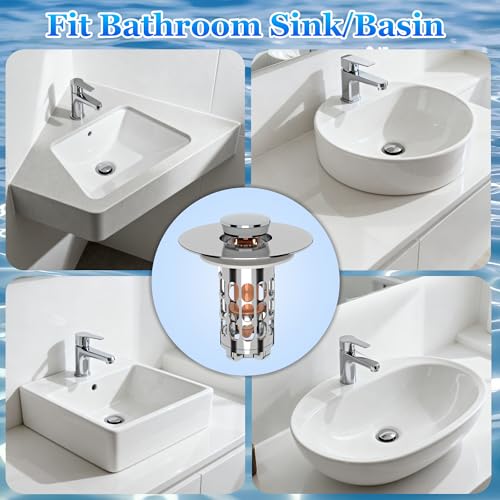 Tapón para lavabo con colador y filtro de desagüe miniatura 7
