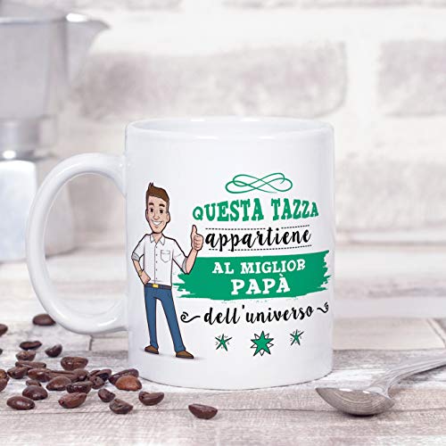 MUGFFINS (Taza en italiano) Papá. Tazas de café originales y desayuno para regalar papa. Esta taza pertenece al mejor… - Imagen 3
