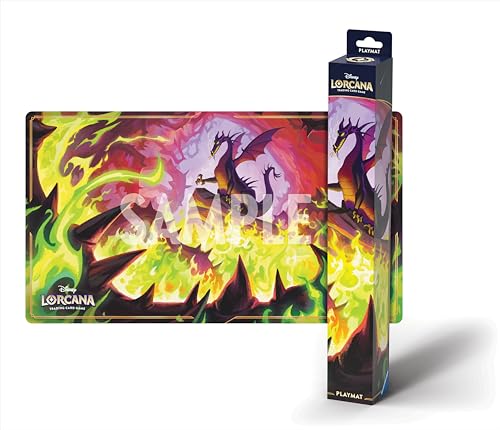 Ravensburger Disney Lorcana TCG Playmat Featuring Dragon Fire Card Artwork - Protects Cards - Versatile Game Desk or Mouse Pad - Suitable for Ages 8+