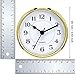 Hicarer 3-1/2 Inch (90 mm) Quartz Clock Fit-Up/Insert with Arabic Numeral, Quartz Movement (Gold Rim)