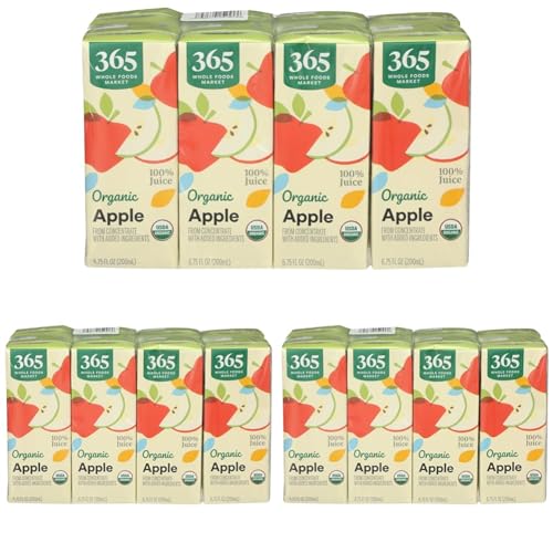 Image of 365 by Whole Foods Market, Organic Apple Juice Multipack, 6.75 Fl Oz (Pack of 3)