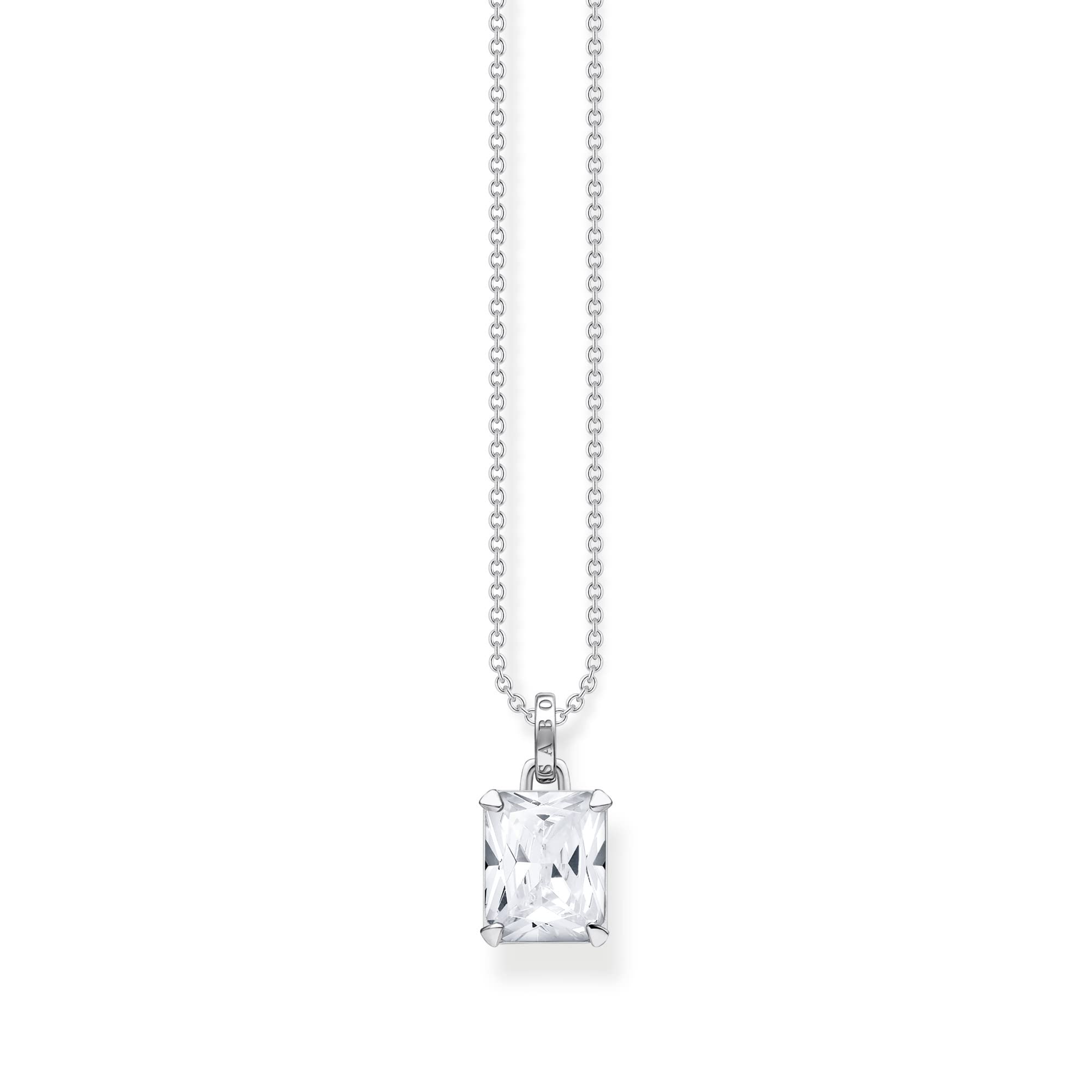 Thomas Sabo Sterling Silver Necklace white stone Recycled 925 silver, Women, KE1964-051-14-L45V
