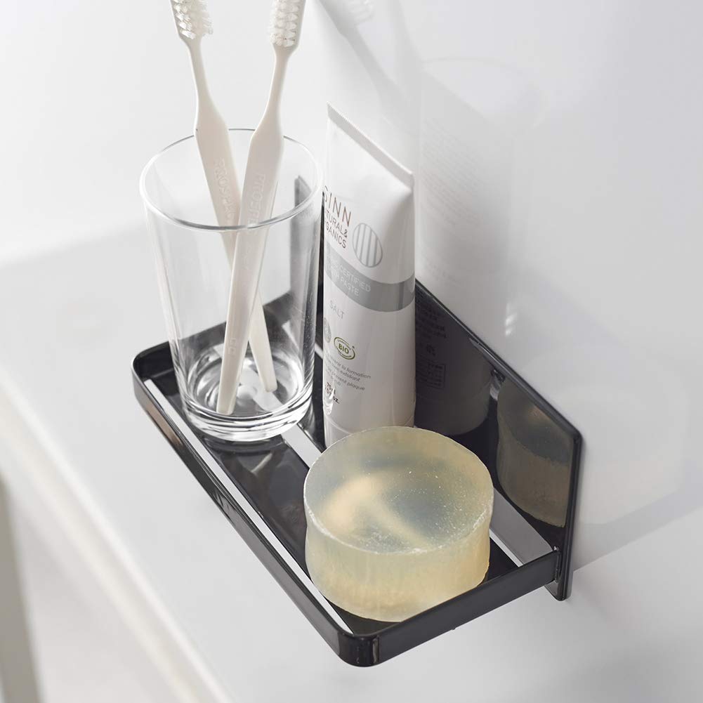 Yamazaki 3270 Magnetic Bathroom Rack, Black, Approx. 7.1 x 3.3 x 3.3 inches (18 x 8.5 x 8 cm), Tower Storage Rack