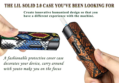 Aickosdusu Slangenpatroon Beschermhoes Tas Hoes Geldt voor de IQOS LIL Solid 2.0 Elektronische Sigaret, PC Lederen Cover Case Accessoires (MULTI-COLOR) - Afbeelding 6