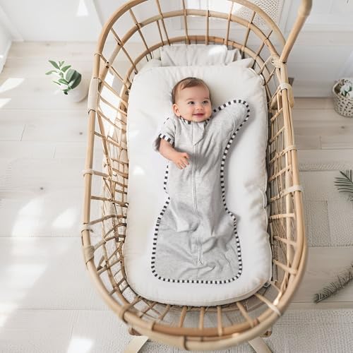 Image of Transition Swaddle, 2 Pack 100% Cotton Baby Sleep Sack | 2-Way Zipper Infant Arm Up Swaddle for Newborn Baby Boy Girl