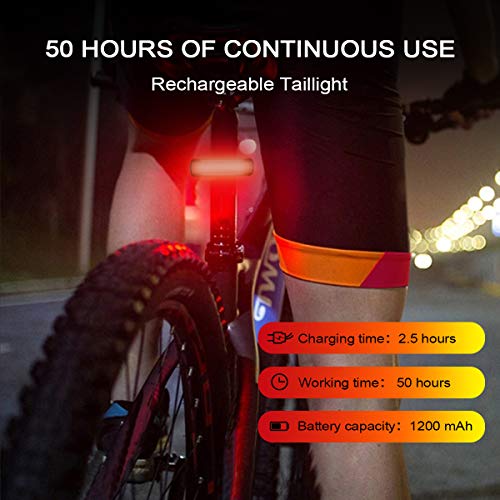 Ovetour A02 Usb Rechargeable Bike Tail Light 2 Pack,1200Mah Runtime 50 Hours,Ultra Bright Led Bike Rear Light,5 Light Mode Options,Ipx5 Waterproof thumb #2