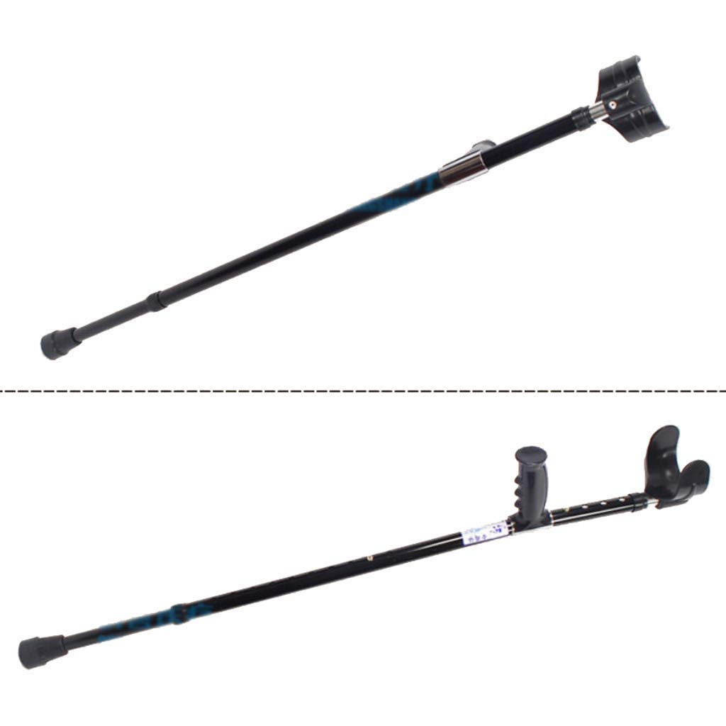 Muletas Caminantes Codos Plegables Aleaciones de Aluminio Antebrazo Muletilla Codo Muletas Ultraligero Aluminio Asistencia Doble Ajustable (87.5-115.5cm)