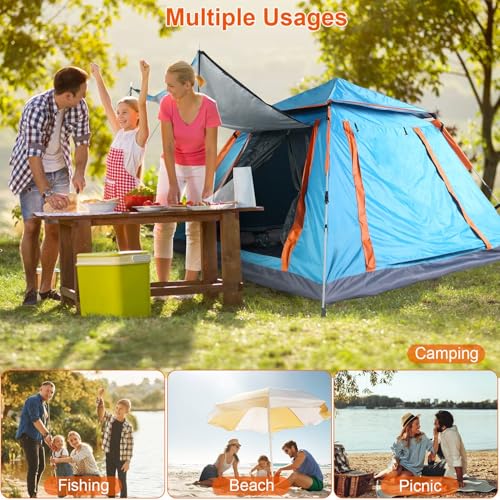 Carpa instantánea para camping 4-5 personas azul miniatura 7