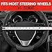 Motor Trend GripDrive Carbon Fiber Steering Wheel Cover, Non-Slip Sporty Racing Faux Leather Ergonomic Comfortable Handle, Steering Wheel Cover for Cars Trucks Vans SUV - Fits Standard 15 Inch - Gray