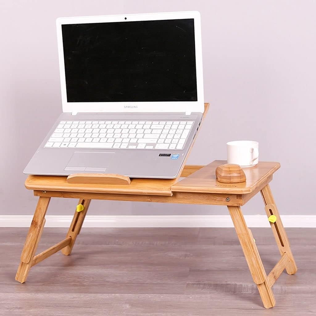 Biurko na laptopa, stolik do łóżka, składane biurko, taca do serwowania śniadań, przenośny mini piknik i lekkie składane na pół w wewnętrznej przestrzeni do przechowywania (97 x 34 30 cm)