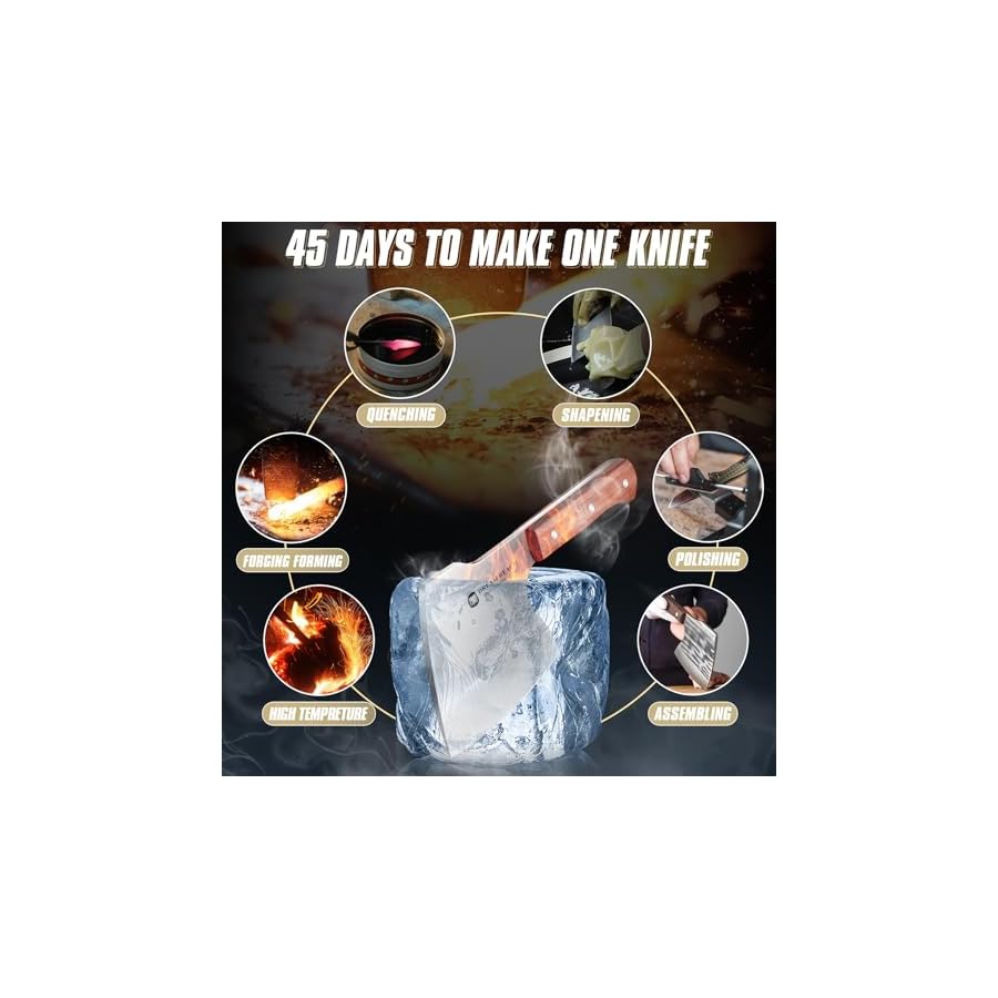 Dream-Reach-Meat-Cleaver-Knife-Heavy-Duty-Bone-Chopper-Stainless-Steel-Butcher-Axe-Bone-Cutting-Knife-Hand-Forged-Butcher-Knife-Meat-Bone-Cleaver-Knife-for-Kitchen-Outdoor-BBQ Dream Reach Meat Cleaver Knife Heavy Duty Bone Chopper Stainless Steel Butcher Axe Bone Cutting Knife Hand Forged Butcher Knife Meat Bone Cleaver Knife for Kitchen BBQ Thanksgiving Christmas Gifts