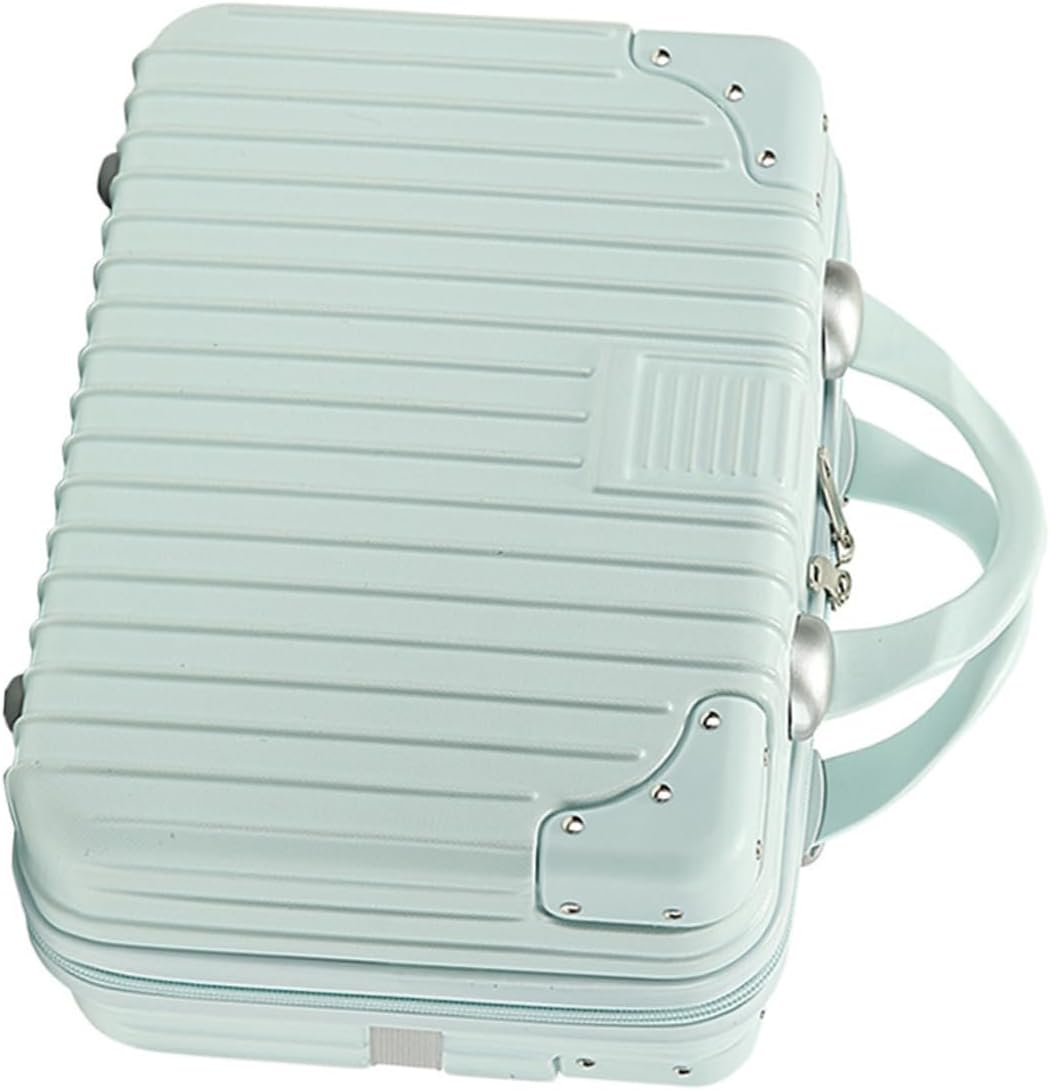 jojofuny Cosmetic Suitcase Makeup Box Organized Travel Storage Case for Home and Vanity Retro Mint Materials for Birthdays Anniversaries and Mother Day