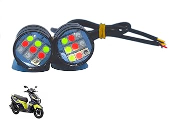 Multi Colour 6 Led Strobe Light for Bike | Warning Emergency Police Light | Motorcycle Strobe Light | Compatible with TVS NTORQ 125