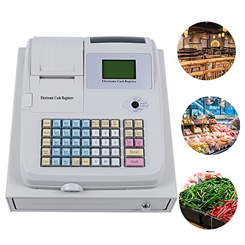 Snkourin Pos System Cash Register,Electronic Cash Register With Removable Cash Tray And Thermal Printer,Small Square Money Drawer Multifunction Cash Register For Small Business/Retail/Restaurant #TOP1