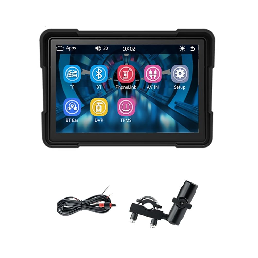 Motocicleta 5 Pulgadas Bluetooth Pantalla Portátil Navegación GPS IP67 Impermeable Inalámbrico Carplay Android Auto Reproductor MP5