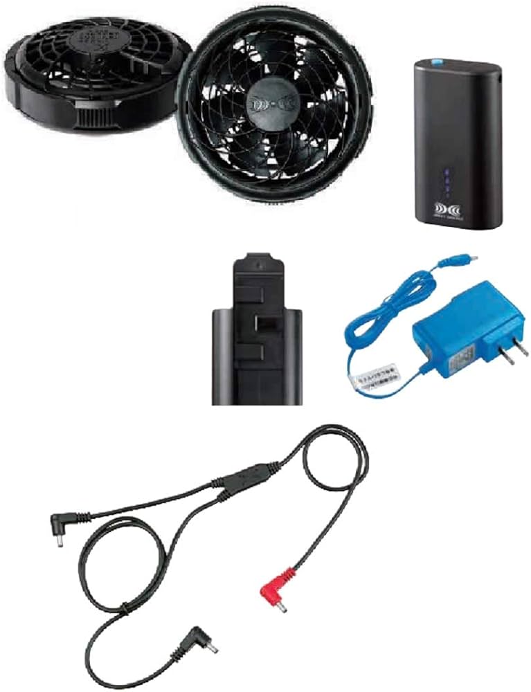 Amazon.co.jp: 空調服 小型バッテリー薄型ファン スタータキット