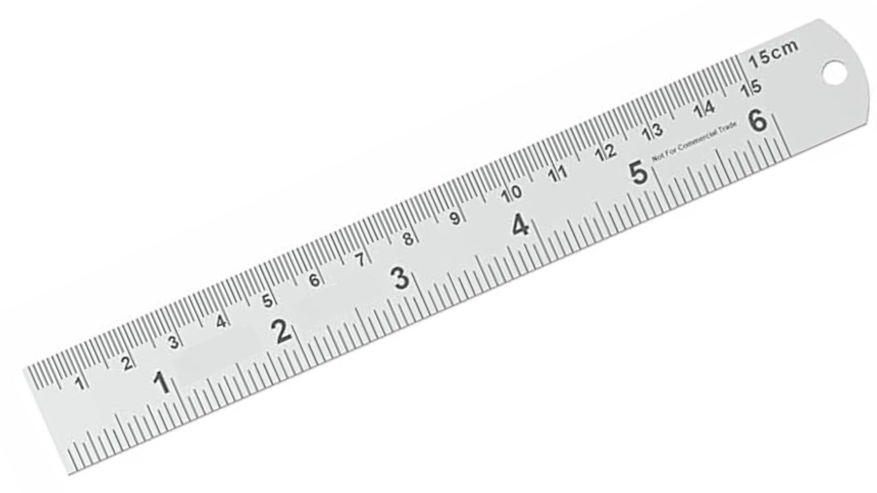 Aarnav Black With Silver Stainless Steel Metal Shatterproof Straight Edge Metric Ruler Ideal For Sewing 15Cm, 30Cm, 45Cm Metal Rulers (15Cm Ss Ruler)